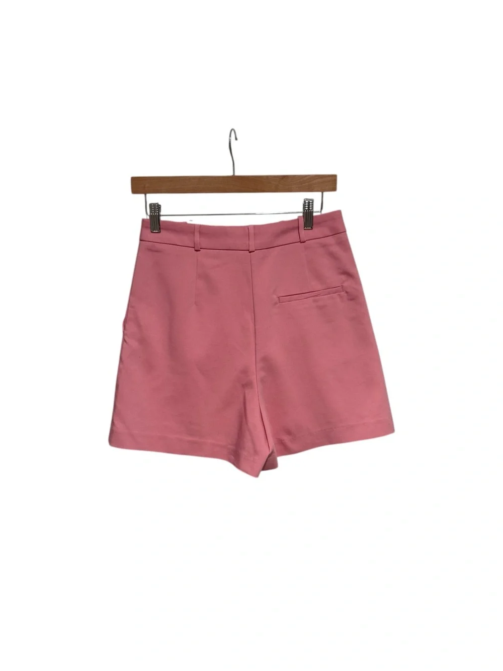 NWT ZARA PINK SHORTS High Waist Large Silver Buttons, Sz M - Picture 5 of 6